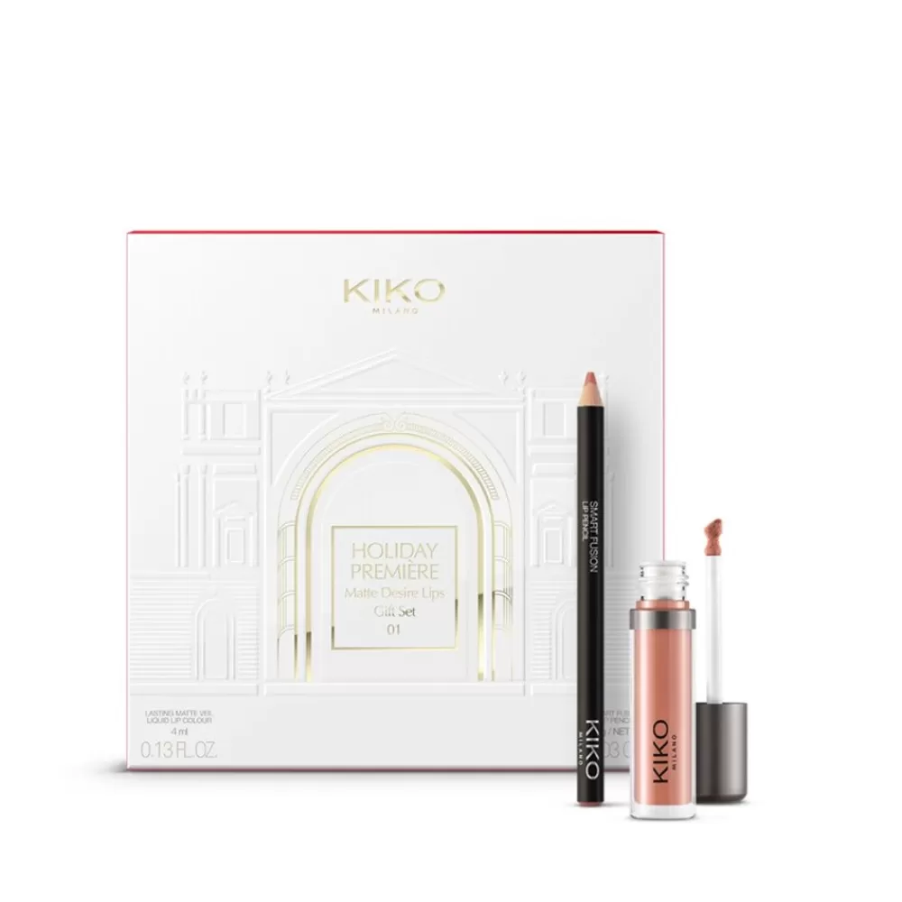 KIKO Milano Sets & Kits<Conjunto De Oferta Para Os Lábios: Batom Liquido Ultramate E Lápis De Lábios A Condizer 01 Beige Allure